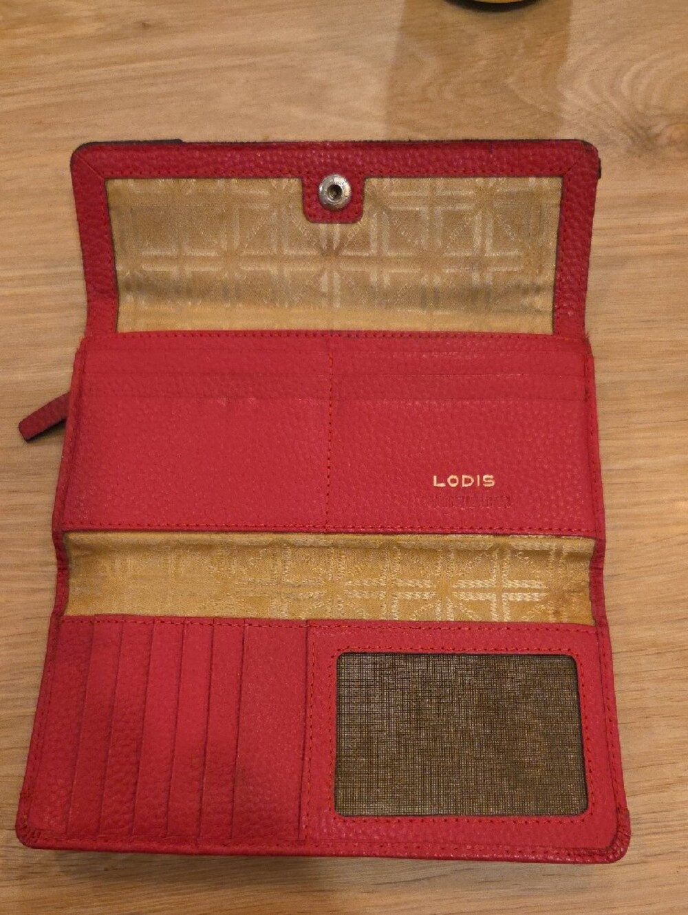 LODIS Kate Red Leather Long Wallet - Picture 5 of 16